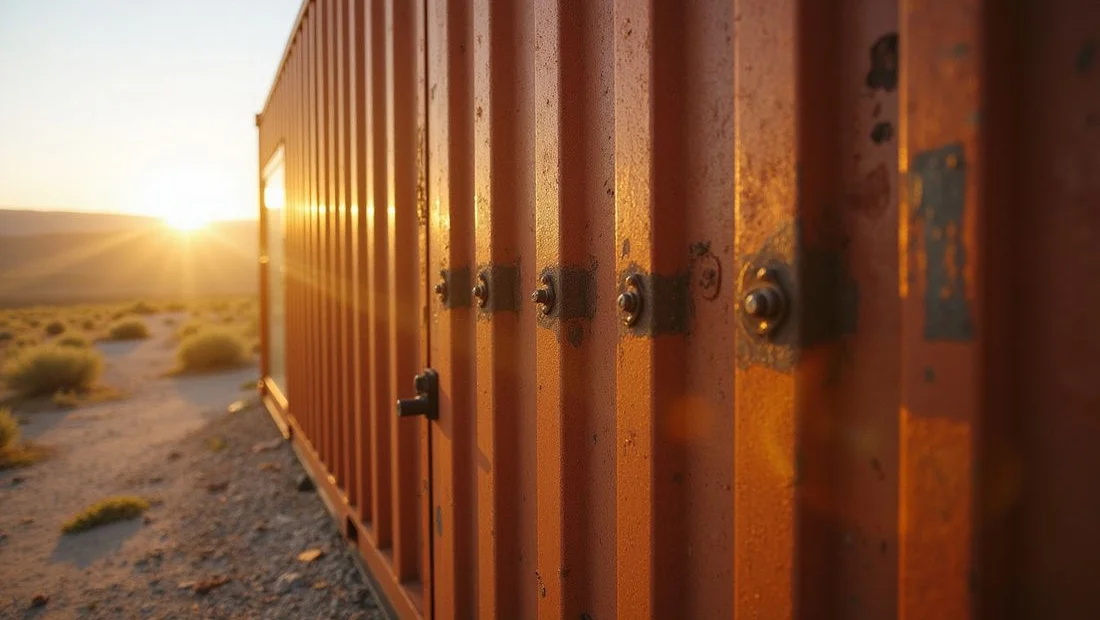 Corten steel wall detail with welded reinforcement
