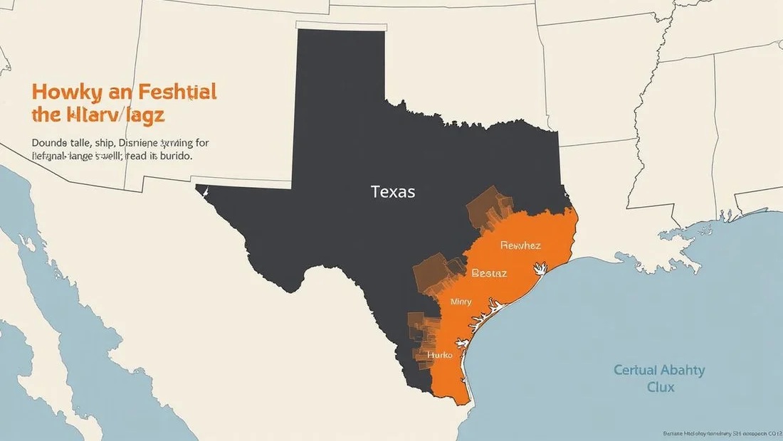 Map of Texas showing the regional delivery range