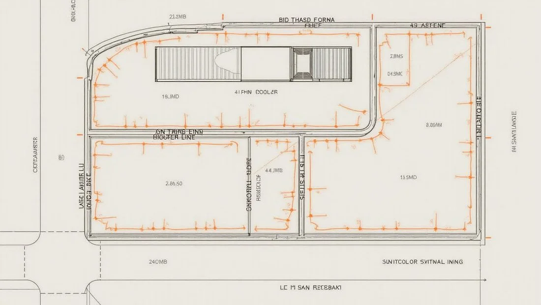 Site plan showing setbacks and property lines for a container home